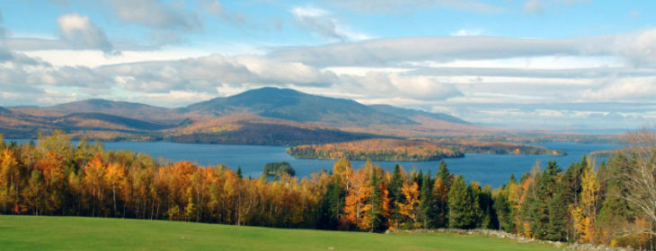 View of Moosehead Lake in the fall
