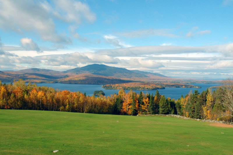 View of Moosehead Lake in the fall