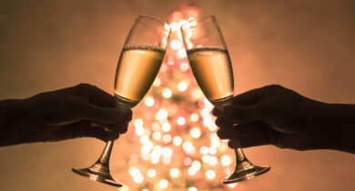 Champagne toast christmas